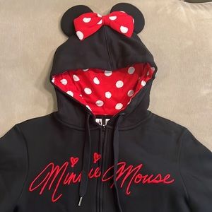 Minnie Mouse hoodie with Minnie ears on hood